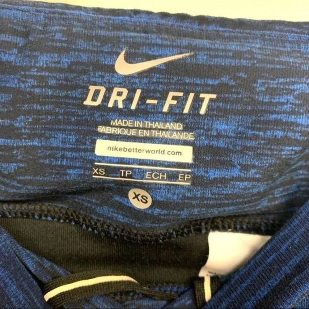 NIKE leggings womens blue heathered dri fit crop xsmall